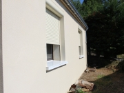 Photo Isolation thermique extérieure des murs (ITE) en rénovation, à Vinezac