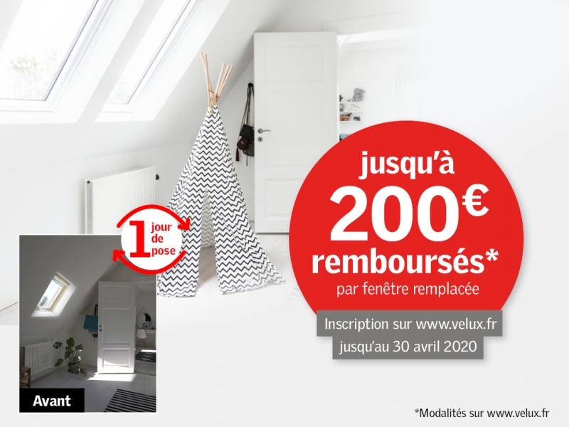 Campagne promotionnelle VELUX - Une fenêtre à remplacer, doublez pour tout changer du 16 mars au 30 avril 2020.PNG