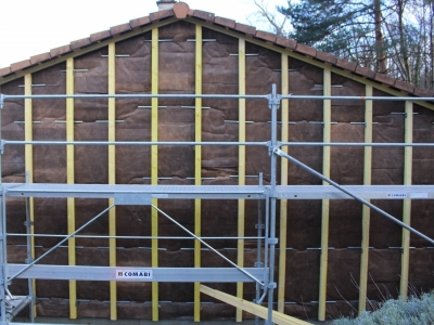 Murs extérieurs isolés par l'extérieur ITE, façade ventilée, avant la pose du bardage.JPG