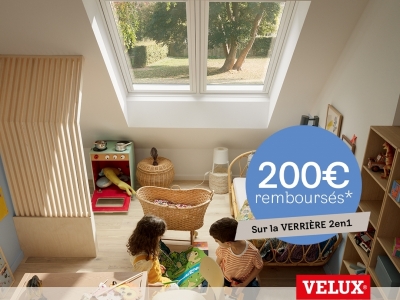 Offre de remboursement sur la verrière 2en1 VELUX - *Modalités sur velux.fr/modalites-ope-verriere-2024