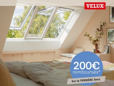 Offre de remboursement sur la verrière 3en1 VELUX - *Modalités sur velux.fr/modalites-ope-verriere-2024