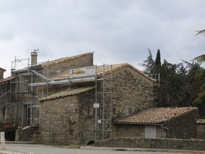 Travaux en cours, remplacement de toiture à Vesseaux, Chagnol Vincent charpentier couvreur sur le bassin d'Aubenas.JPG